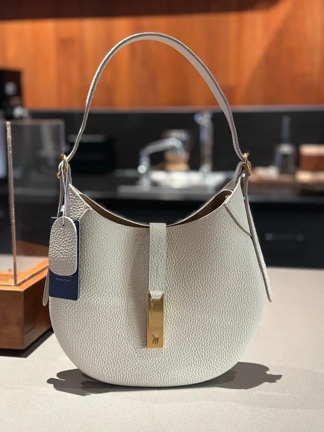 Unbranded Shoulder Bags Crescent Hobo Bag with Gold-Tone Horse Emblem product detail image 35