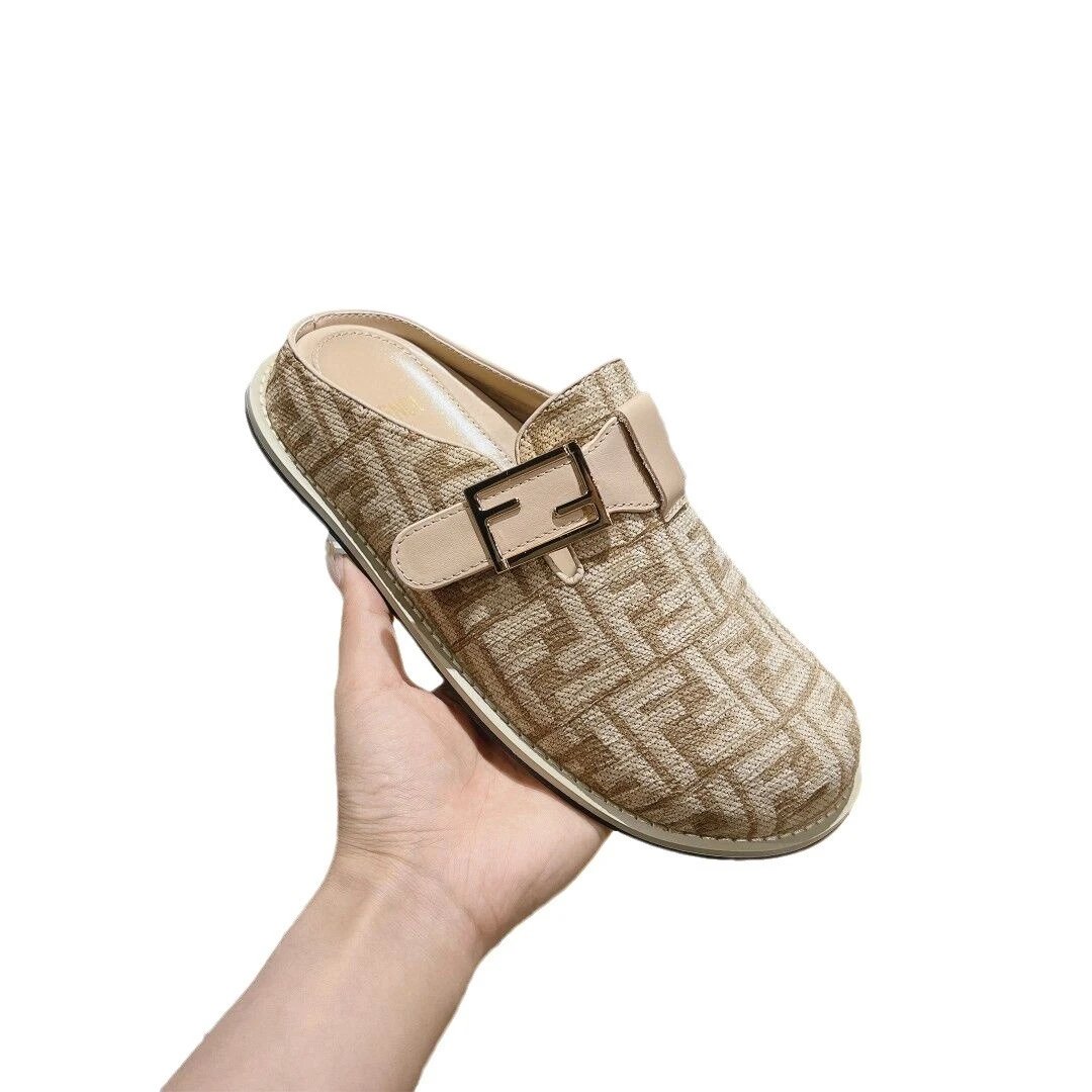 Fendi Slippers FF Monogram Buckle Mule image 5