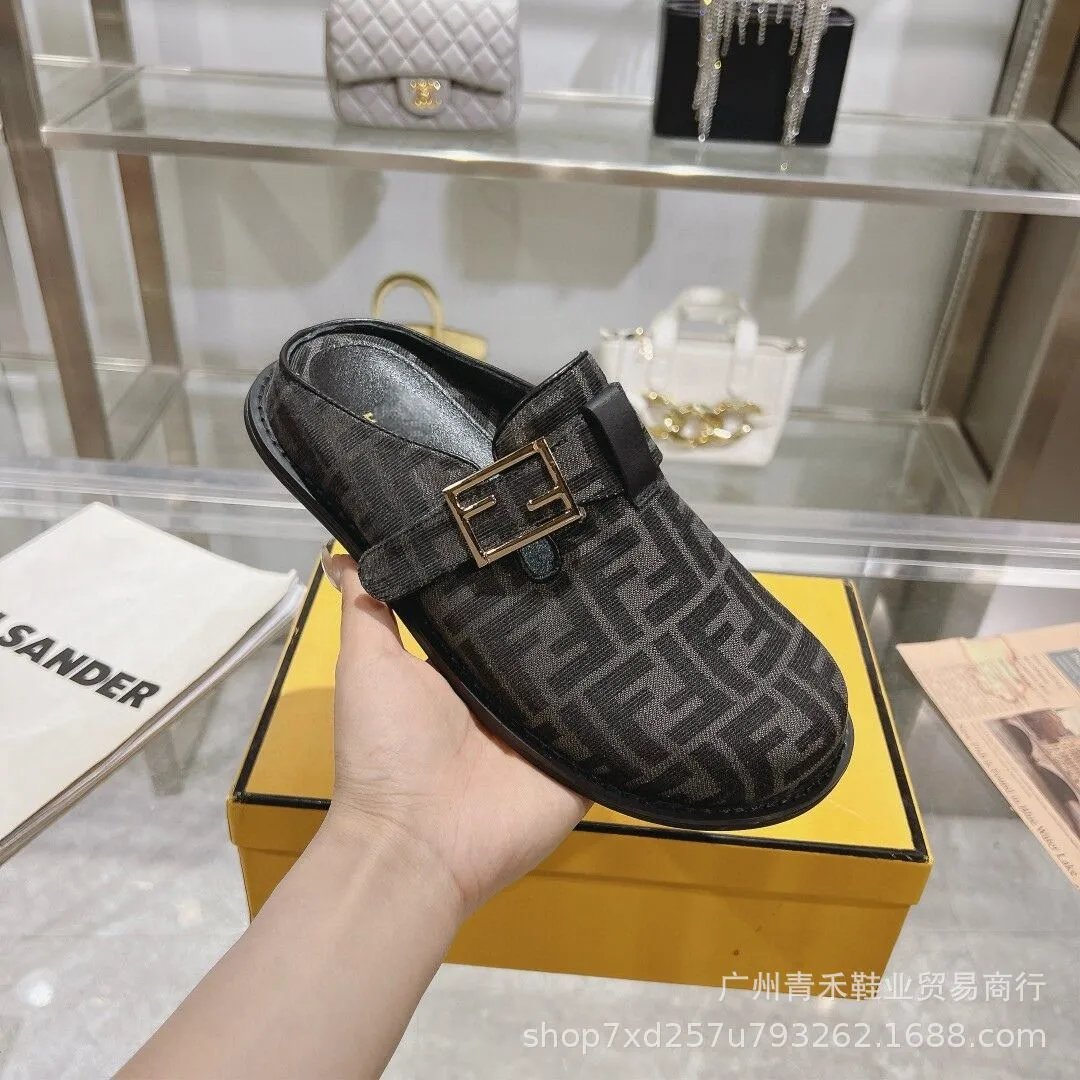 Fendi Slippers FF Monogram Buckle Mule — 05