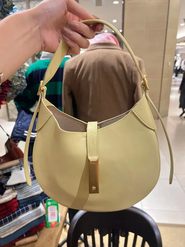 Unbranded Shoulder Bags Crescent Hobo Bag with Gold-Tone Horse Emblem product detail image 8