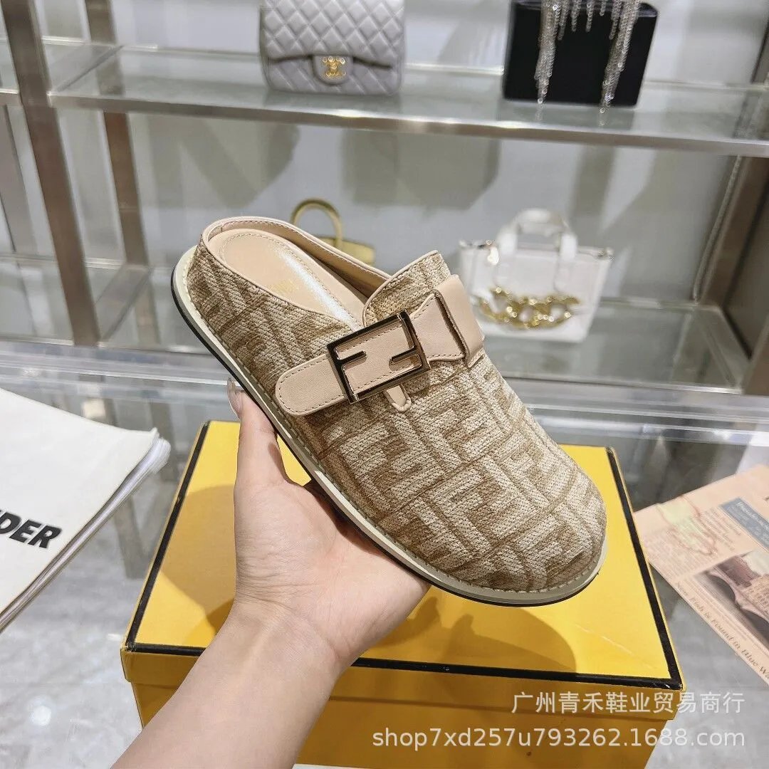 Fendi Slippers FF Monogram Buckle Mule — 02