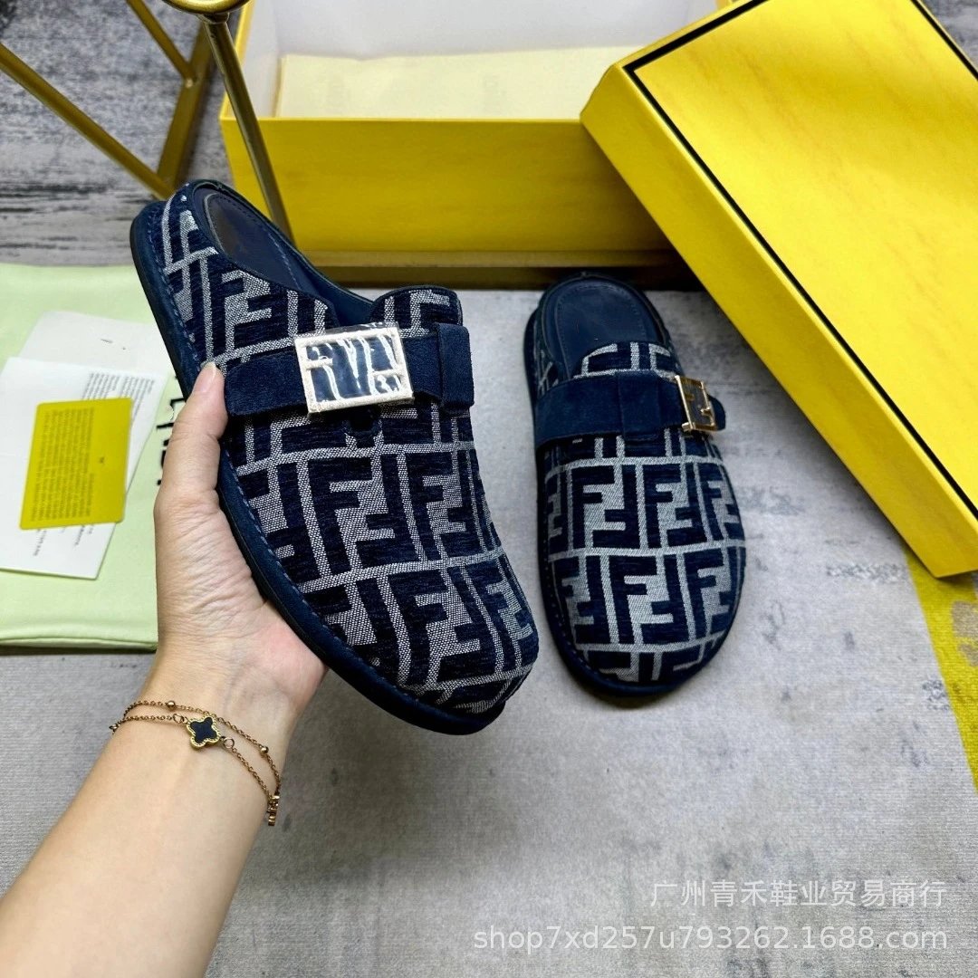 Fendi Slippers FF Monogram Buckle Mule — 08