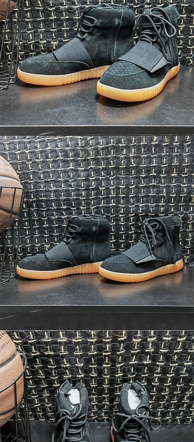 Unbranded Boots High-top suede lace-up with wide vamp strap and ribbed sole product detail image 6