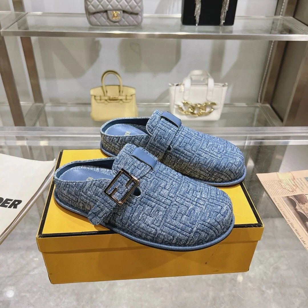 Fendi Slippers FF Monogram Buckle Mule image 3