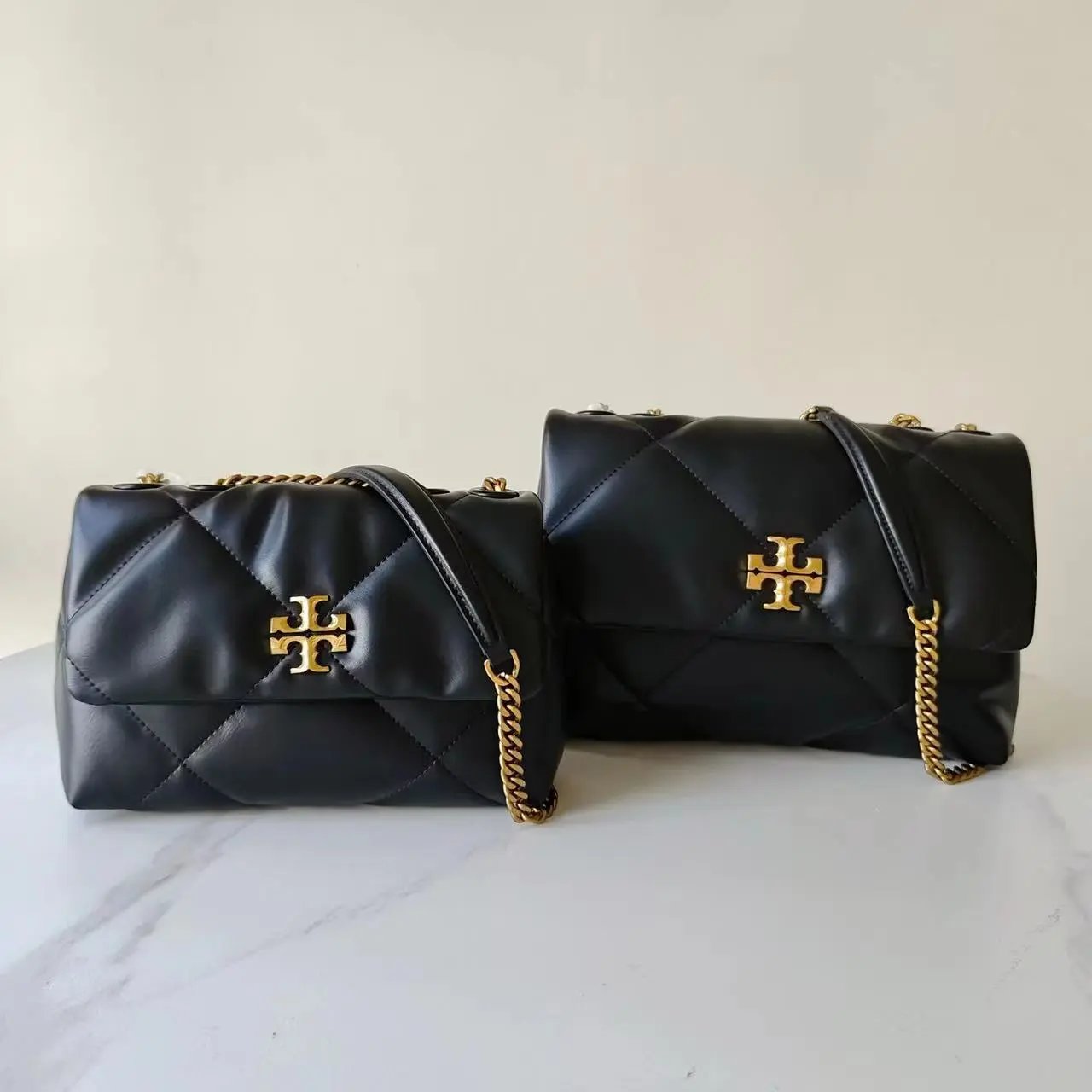 Tory Burch Crossbody Bags Quilted flap chain bag — Black