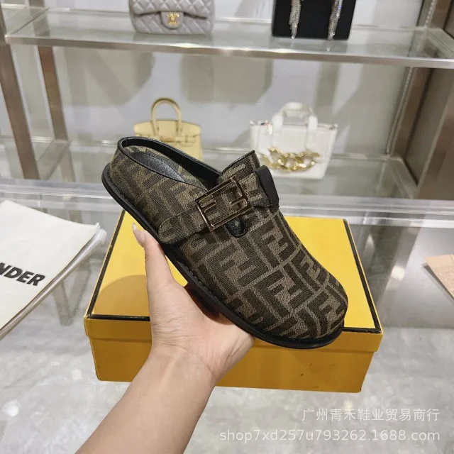 Fendi Slippers FF Monogram Buckle Mule product detail image 8