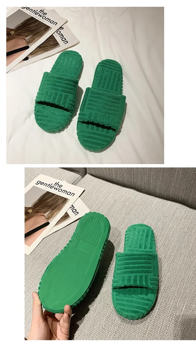 Unbranded Slippers Towel-textured thick-sole slide product detail image 8
