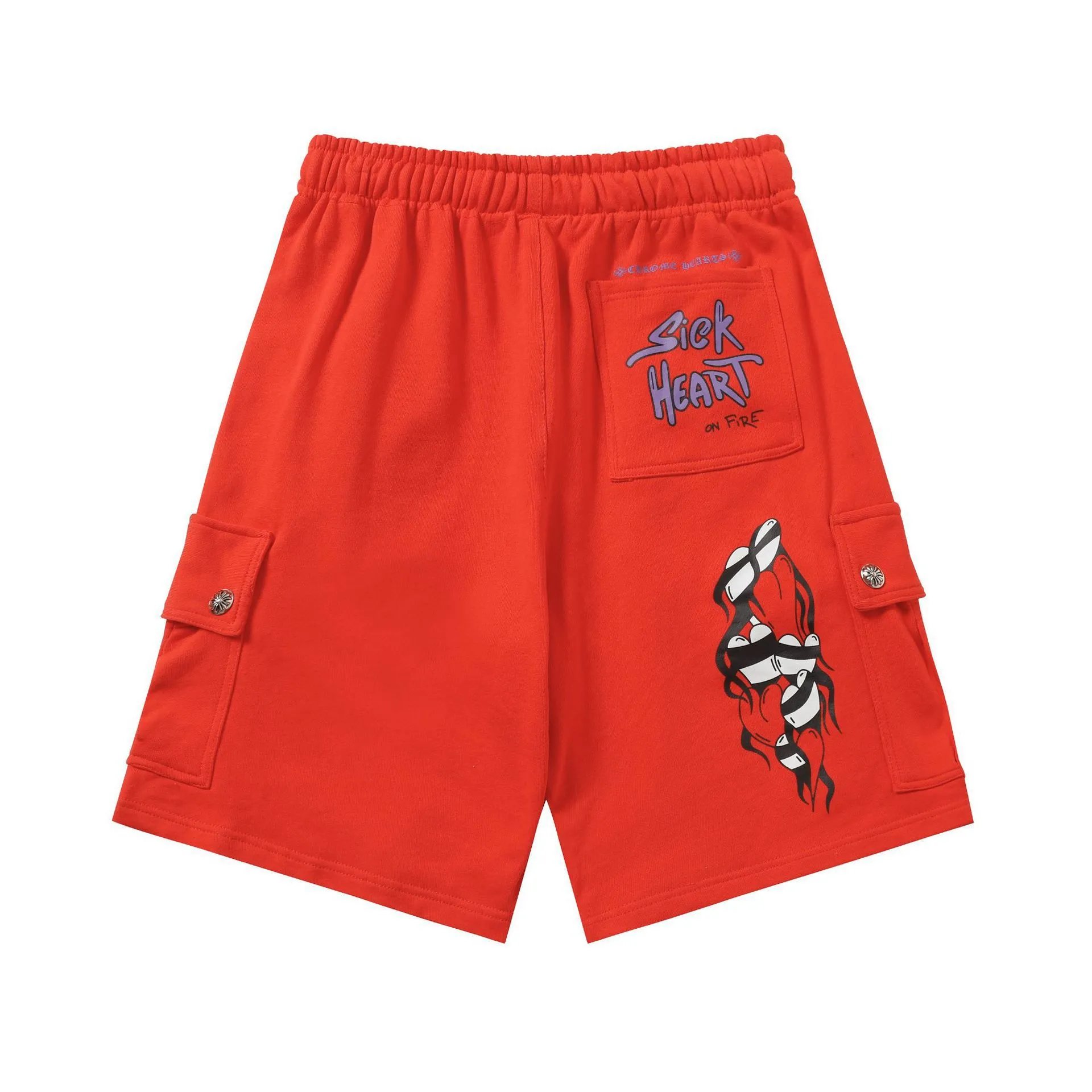 Chrome Hearts Shorts Printed Drawstring — A3001 red