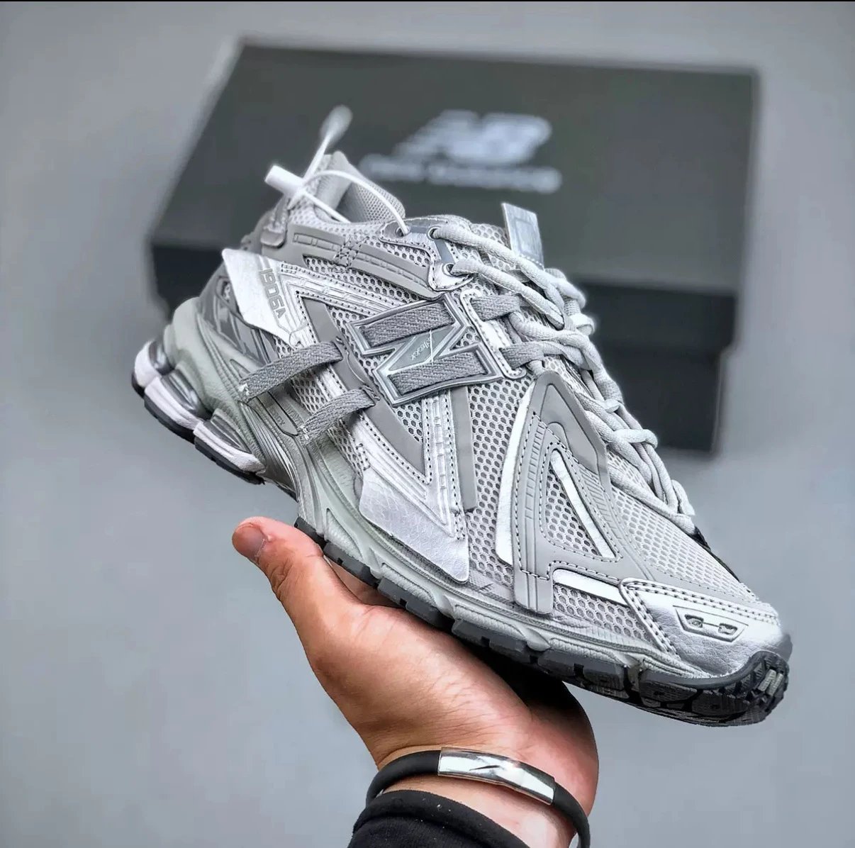 New Balance Sneakers 1906A distressed deconstructed design with ribbon laces image 4