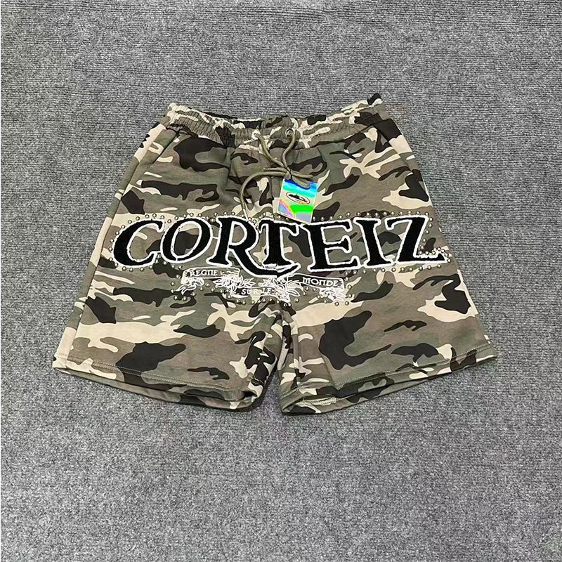Corteiz Shorts Alcatraz logo print — 8342 Camouflage