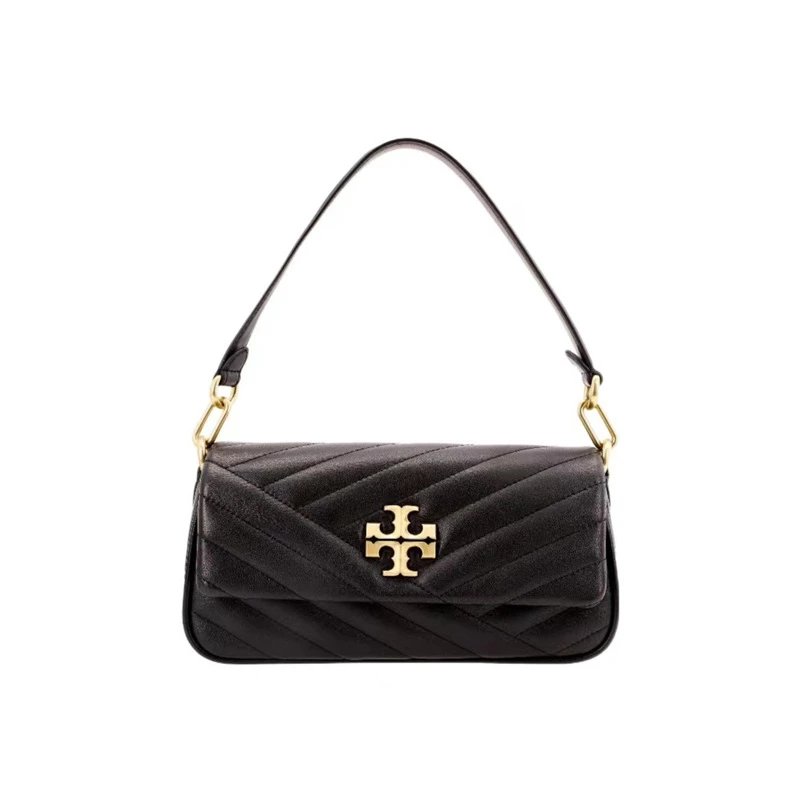 Tory Burch Shoulder Bags Kira Quilted Baguette — Black (gift box packaging)