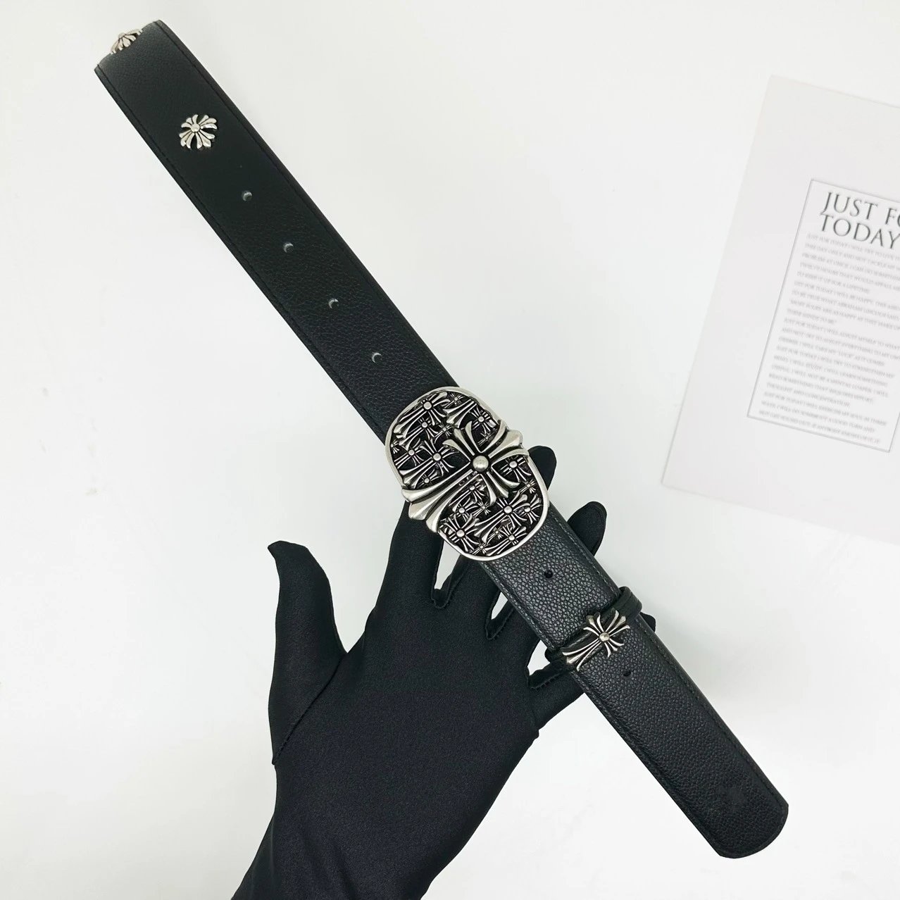 Unbranded Belts Cross-studded buckle belt image 2