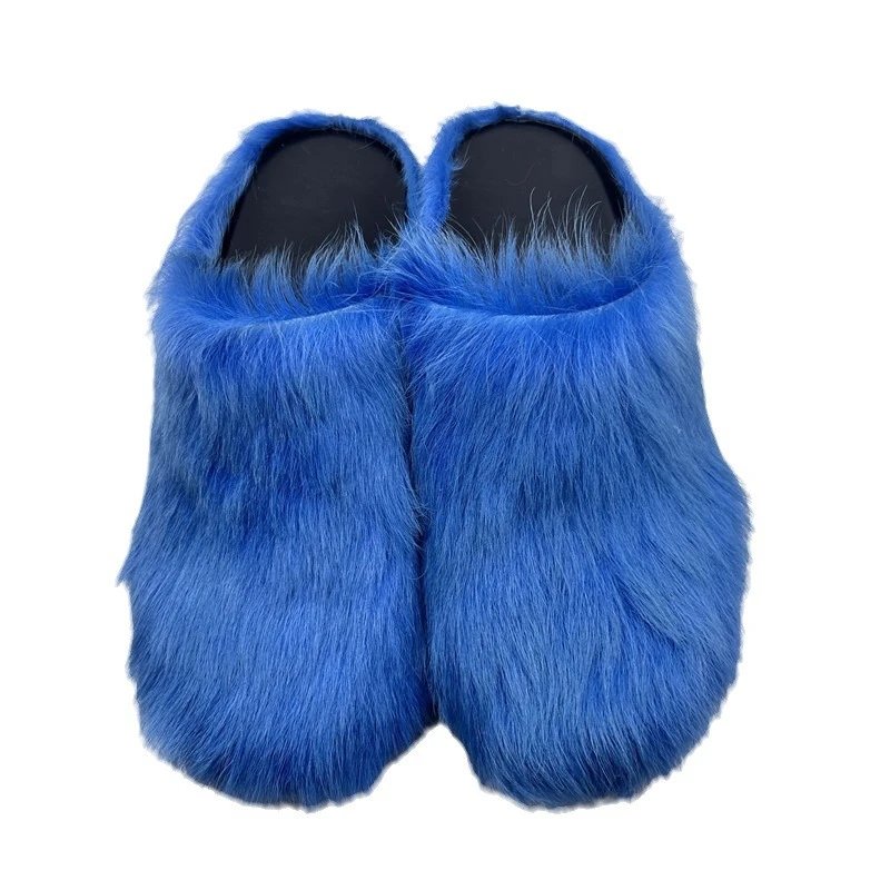Unbranded Slippers Faux Fur Closed-Toe Mule image 5