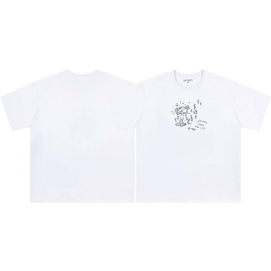 Carhartt T-Shirts Short-Sleeve Pocket T-Shirt with Logo Patch — 15 white