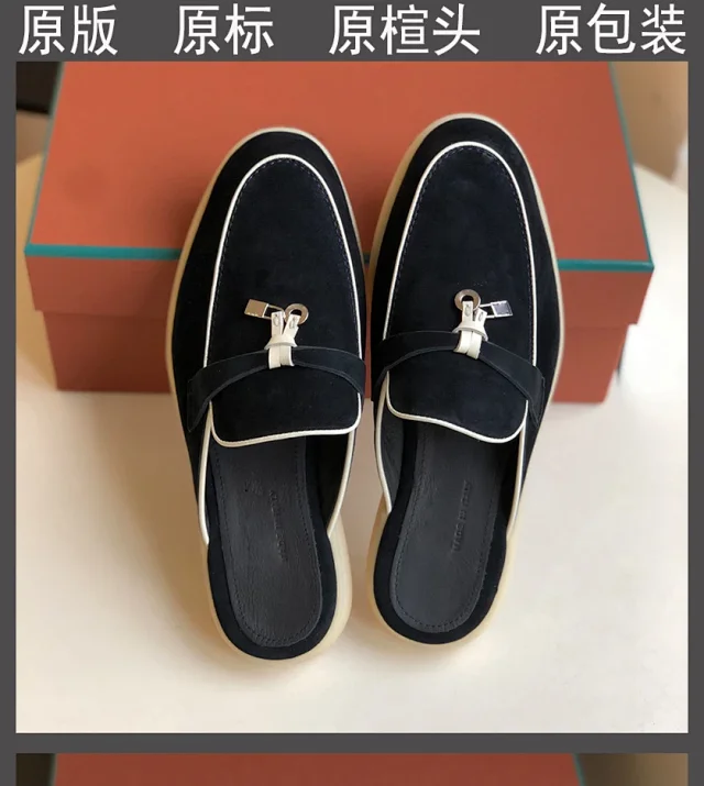 Unbranded Slippers Suede Loafer Mules with Metal Ornament product detail image 9