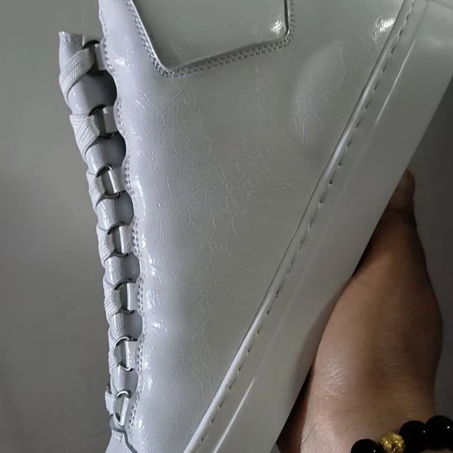 Unbranded Sneakers High-Top Lace-Up with Metal Eyelets image 3