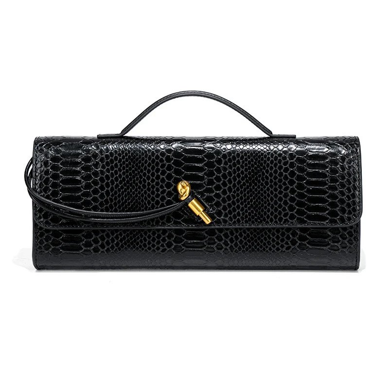 Unbranded Crossbody Bags Woven top-handle flap bag with gold-tone turn-lock — Serpentine Black