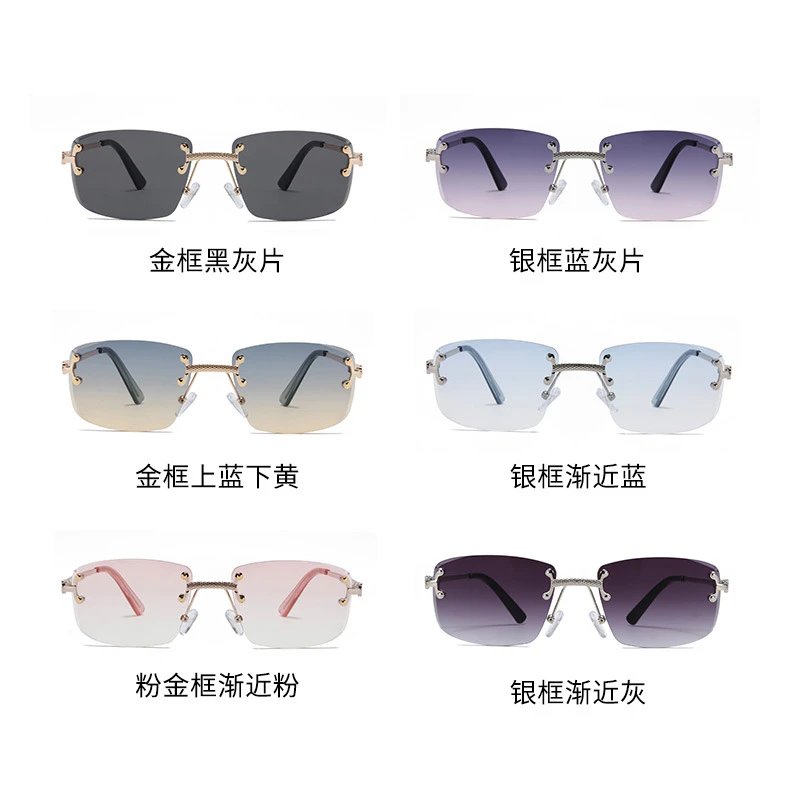 Unbranded Eyewear Rimless Square Gradient Sunglasses image 3