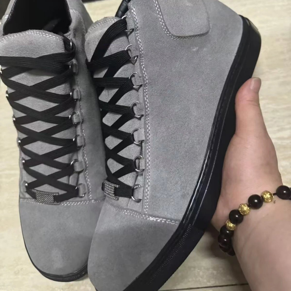 Unbranded Sneakers High-Top Lace-Up with Metal Eyelets image 2