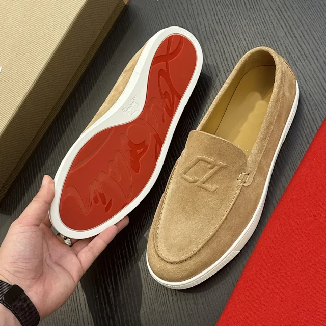 Christian Louboutin Casual Shoes Suede penny loafers with red soles product detail image 3