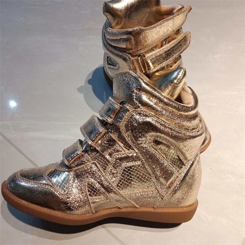 Isabel Marant Sneakers Bekett Hidden-Wedge High-Top Strap — Golden