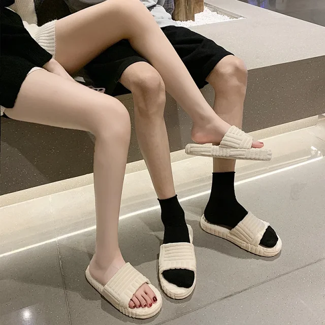 Unbranded Slippers Towel-textured thick-sole slide product detail image 11