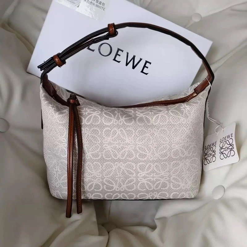 Loewe Shoulder Bags Anagram jacquard zip-top bag — All white