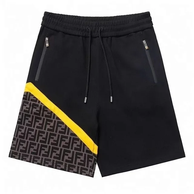 Fendi Shorts Drawstring with FF monogram panel and zip pockets product detail image 2