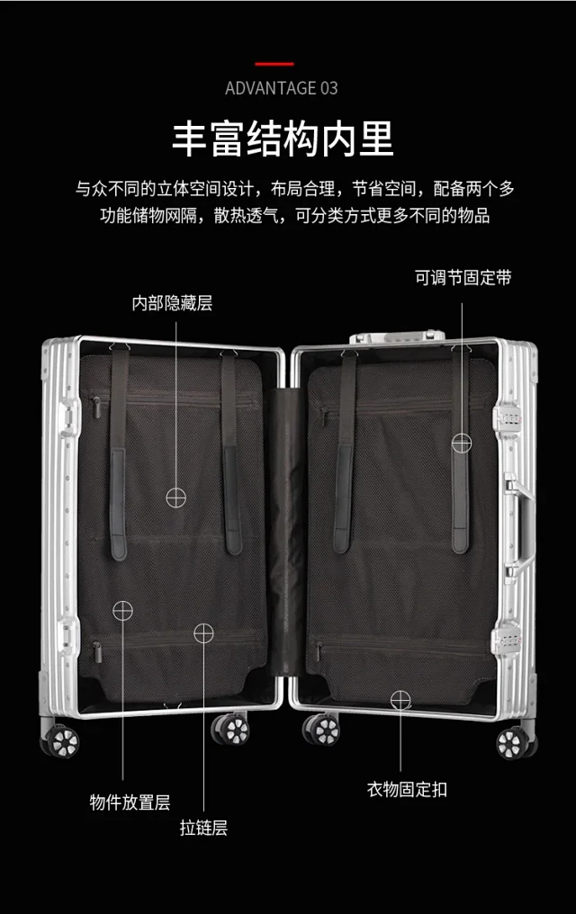 Unbranded Travel Bags Hard-shell ribbed spinner trolley suitcase product detail image 28
