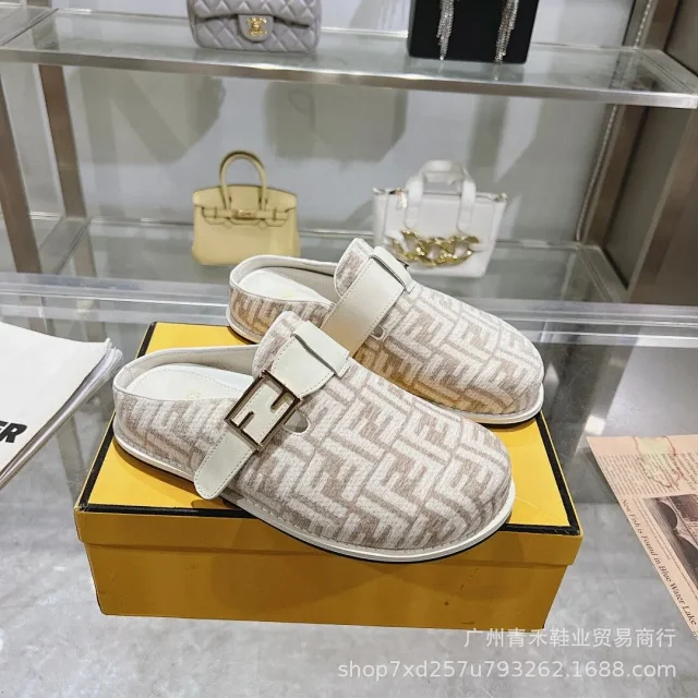 Fendi Slippers FF Monogram Buckle Mule product detail image 1