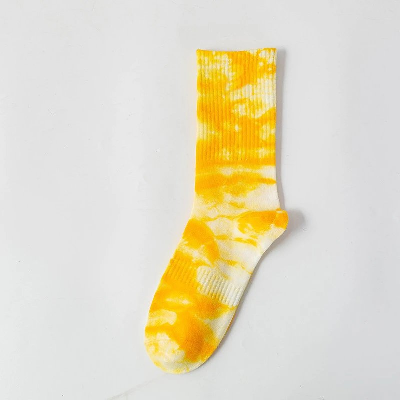 Unbranded Socks Tie-Dye Crew — Yellow