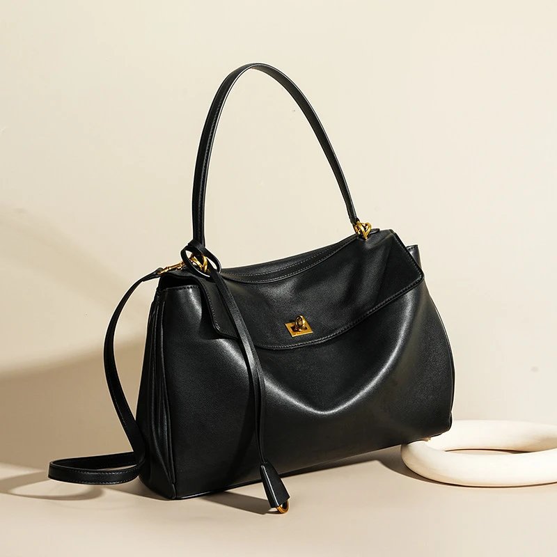 Unbranded Handbags Top-handle handbag with flap and turn-lock closure product image