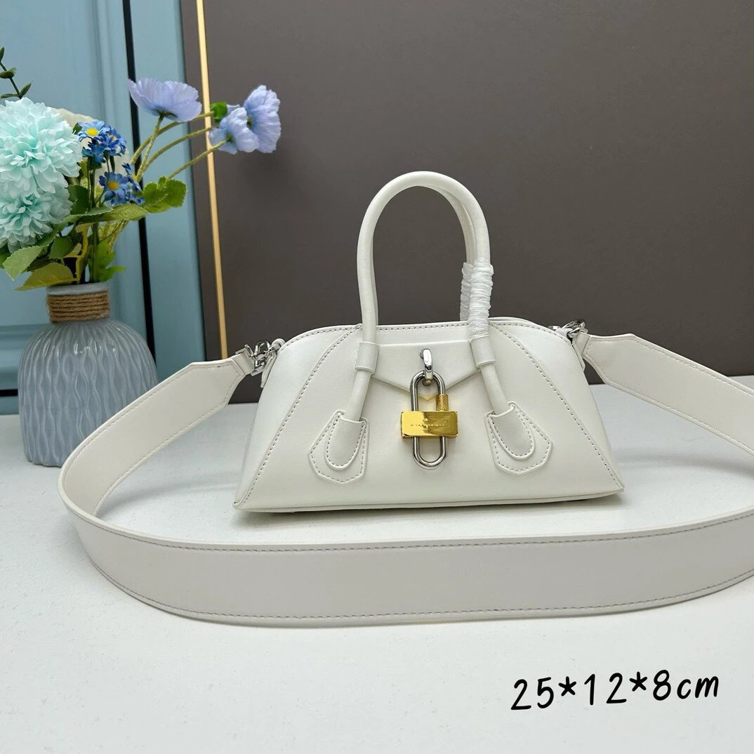 Givenchy Handbags Top-handle padlock-detail bag — white