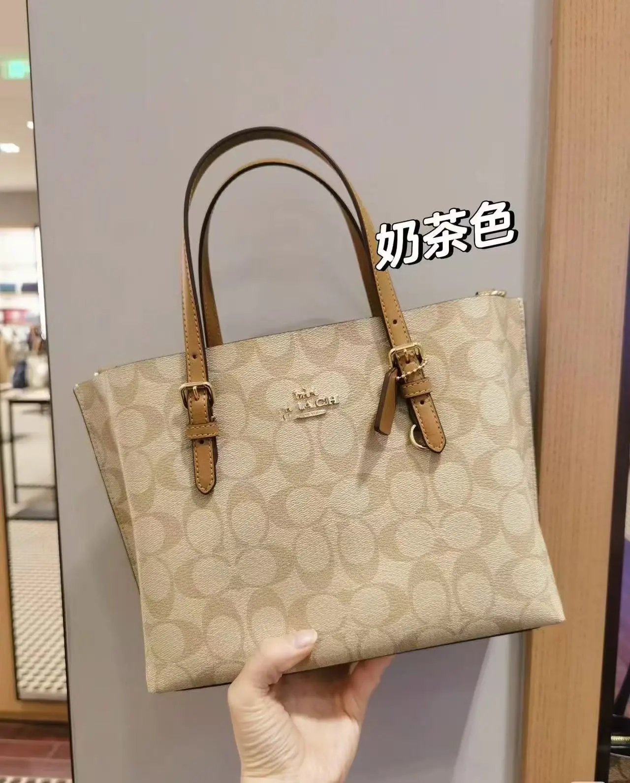 Coach Handbags Tote bag with adjustable shoulder straps — Milk Tea Airplane Box Gift Bag