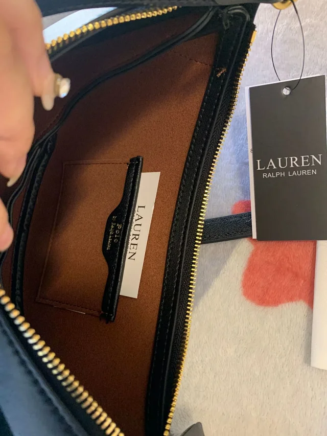 Lauren Ralph Shoulder Bags Mini crescent bag with gold-tone logo plaque product detail image 11
