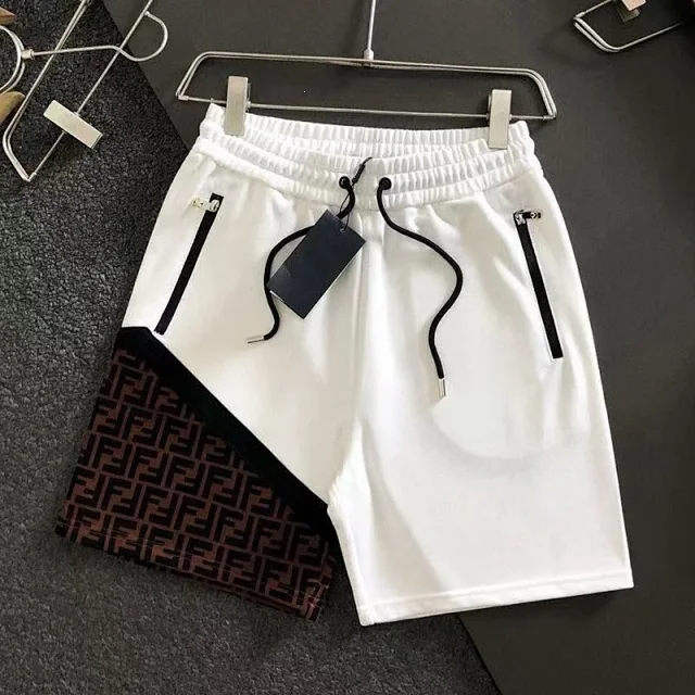 Fendi Shorts Drawstring with FF monogram panel and zip pockets product detail image 1
