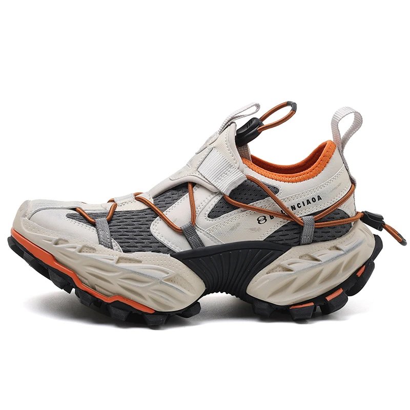 Unbranded Sneakers Chunky trail with bungee laces — Rice gray