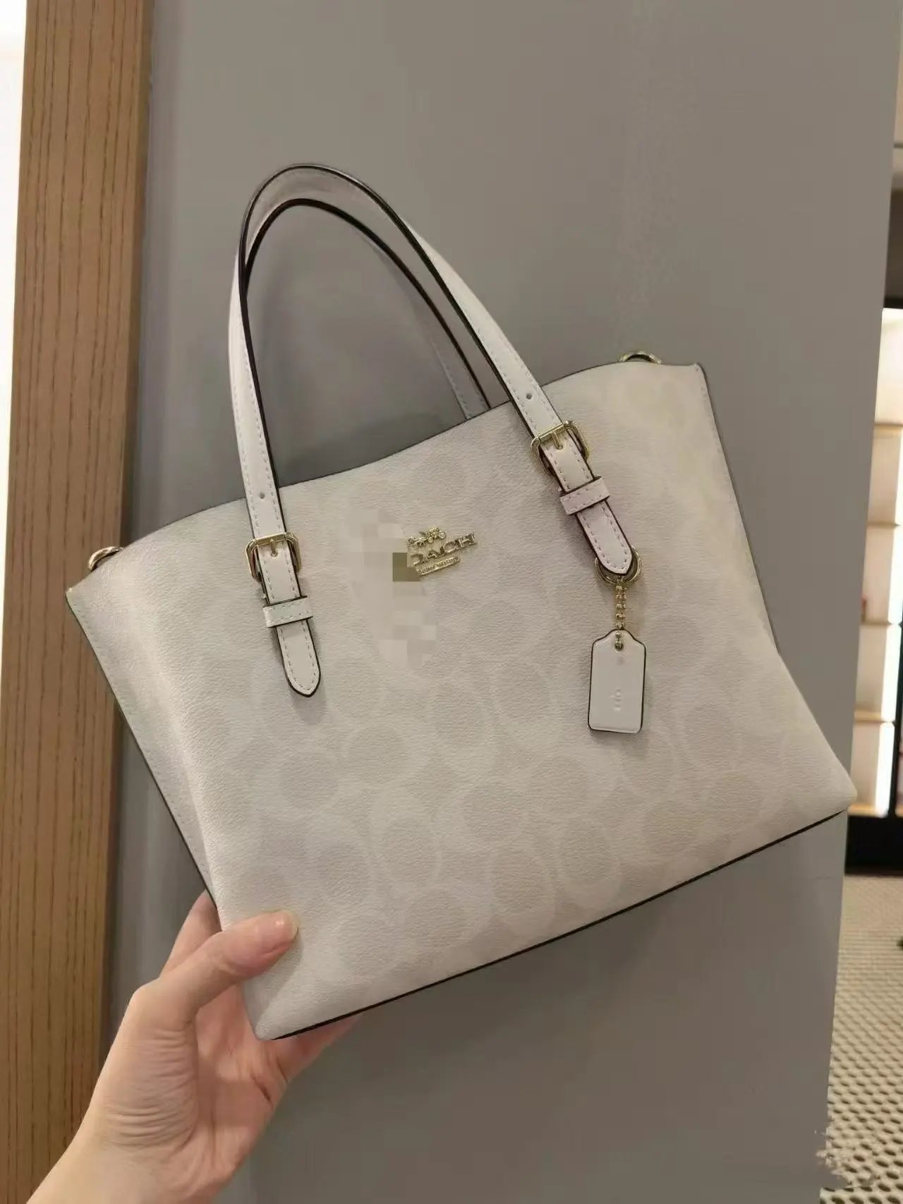 Coach Handbags Tote bag with adjustable shoulder straps — Old Flower White Airplane Box Gift Bag
