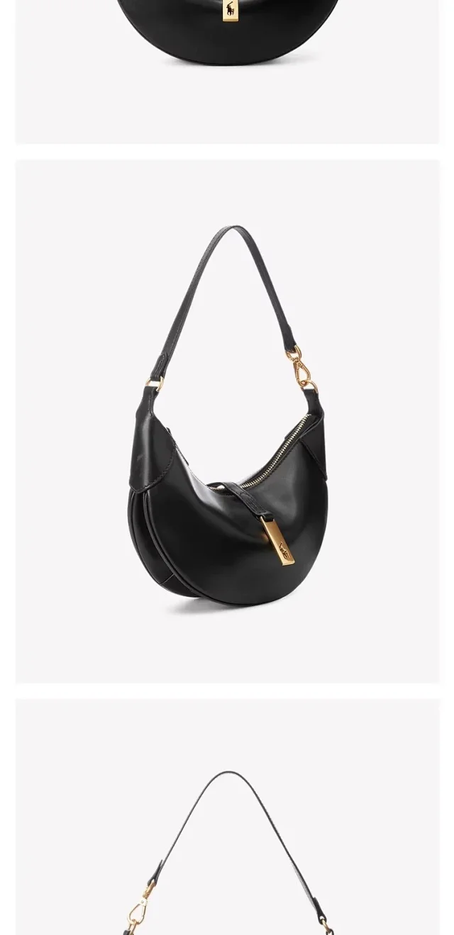 Lauren Ralph Shoulder Bags Mini crescent bag with gold-tone logo plaque product detail image 2