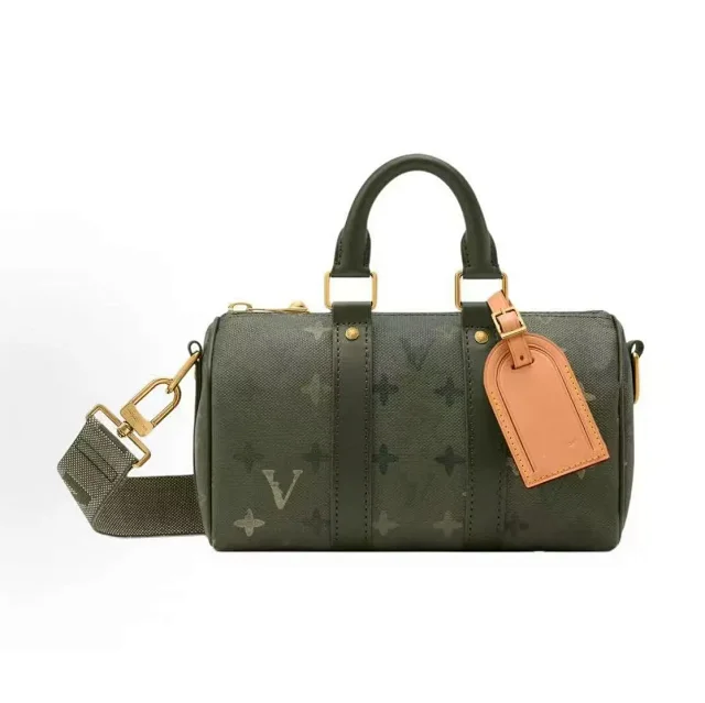 Unbranded Shoulder Bags Mini duffel bag with monogram print and detachable strap product detail image 1