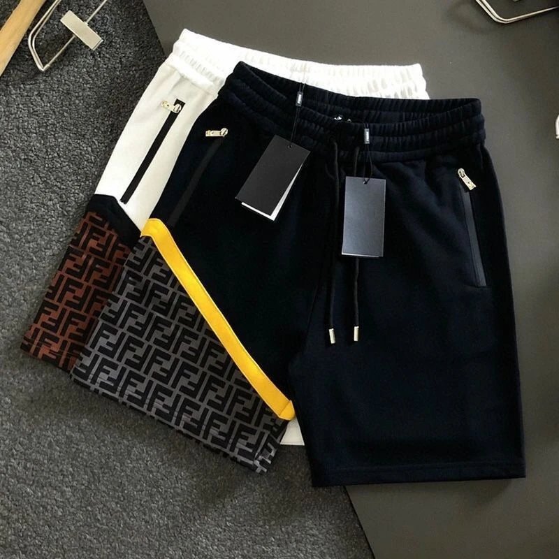 Fendi Shorts Drawstring with FF monogram panel and zip pockets image 3