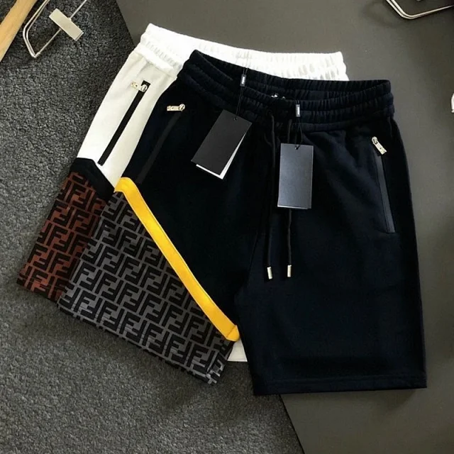 Fendi Shorts Drawstring with FF monogram panel and zip pockets product detail image 3