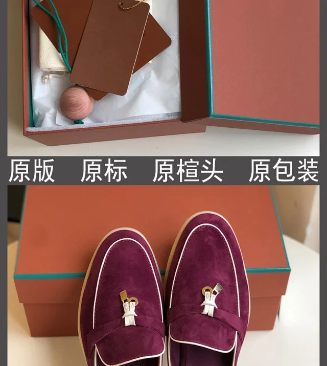 Unbranded Slippers Suede Loafer Mules with Metal Ornament product detail image 5