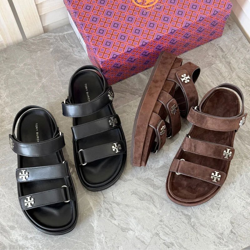 Tory Burch Sandals Kira platform with logo-embellished adjustable straps product image