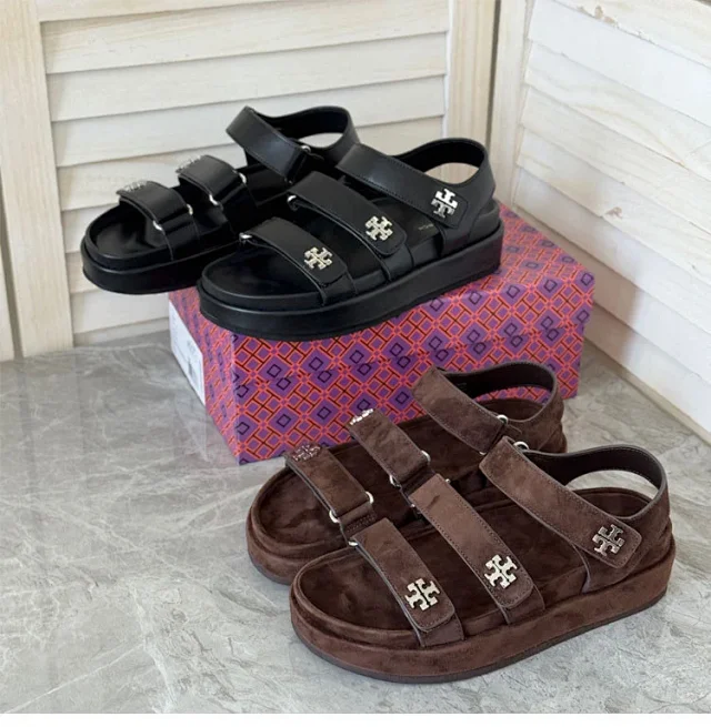 Tory Burch Sandals Kira platform with logo-embellished adjustable straps product detail image 1