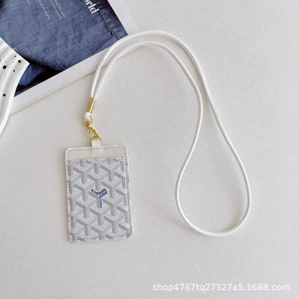 Goyard Wallets & Card Holders Chevron-print lanyard holder — (wai) Dog tooth lanyard, solid color, white
