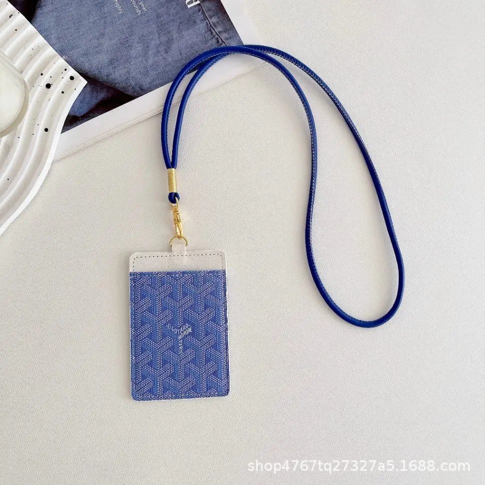 Goyard Wallets & Card Holders Chevron-print lanyard holder — (wai) Dog-tooth lanyard, solid color, blue