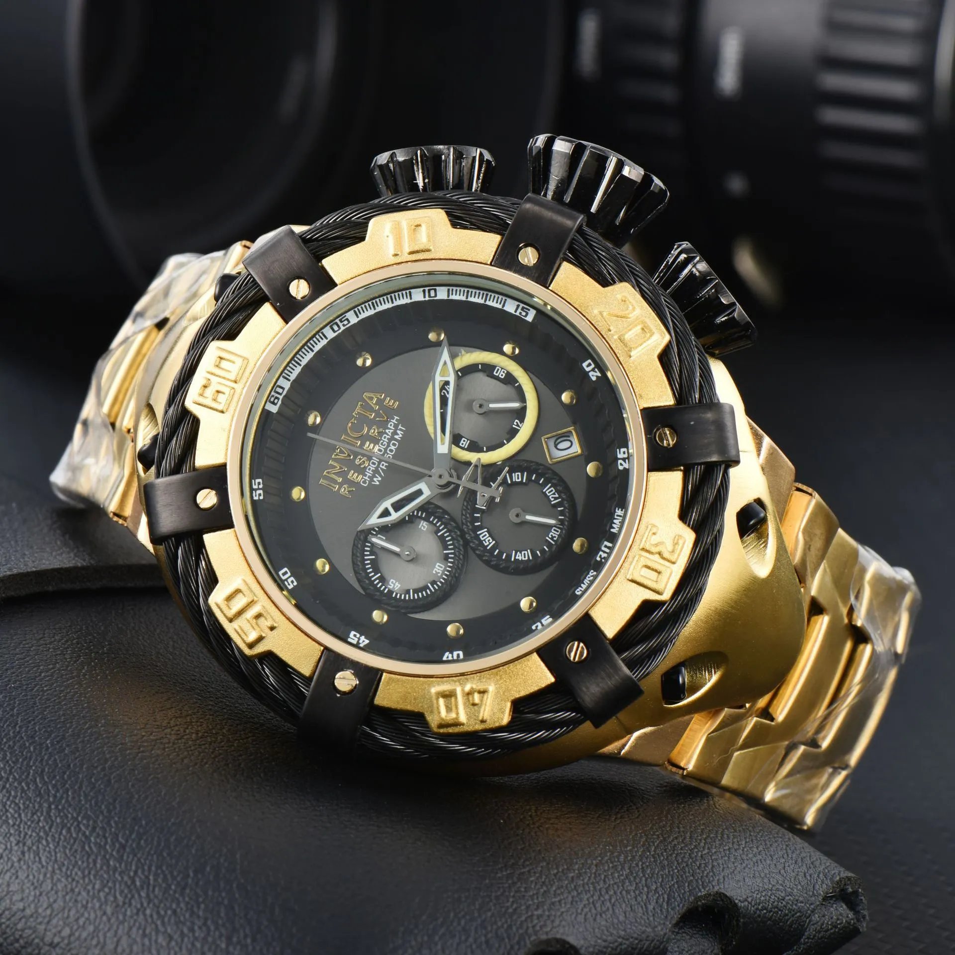 Invicta Watches Oversized Cable-Bezel Chronograph Watch image 3