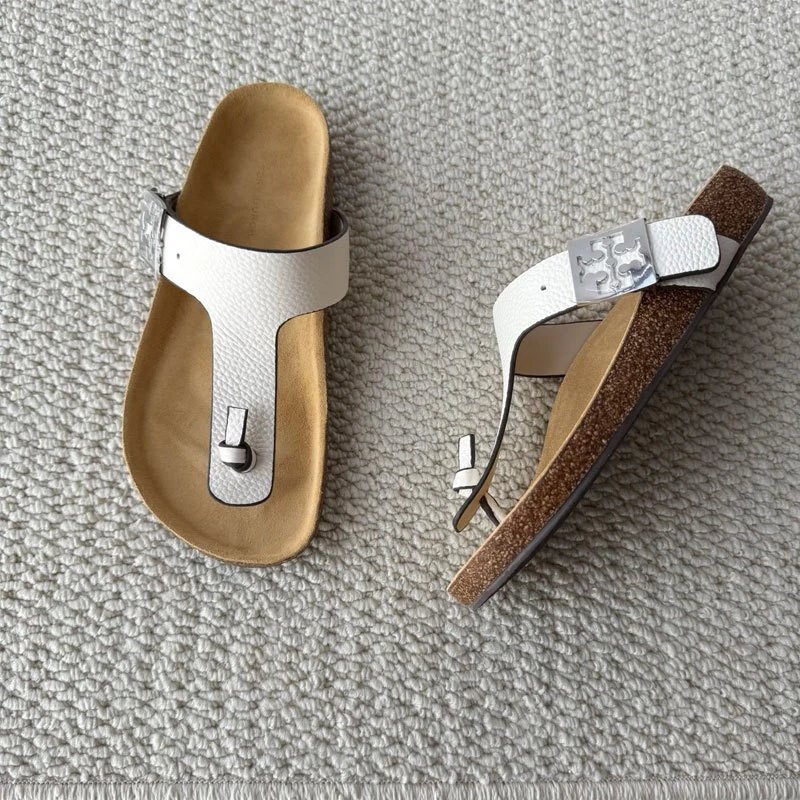 Tory Burch Sandals Buckle Thong — white