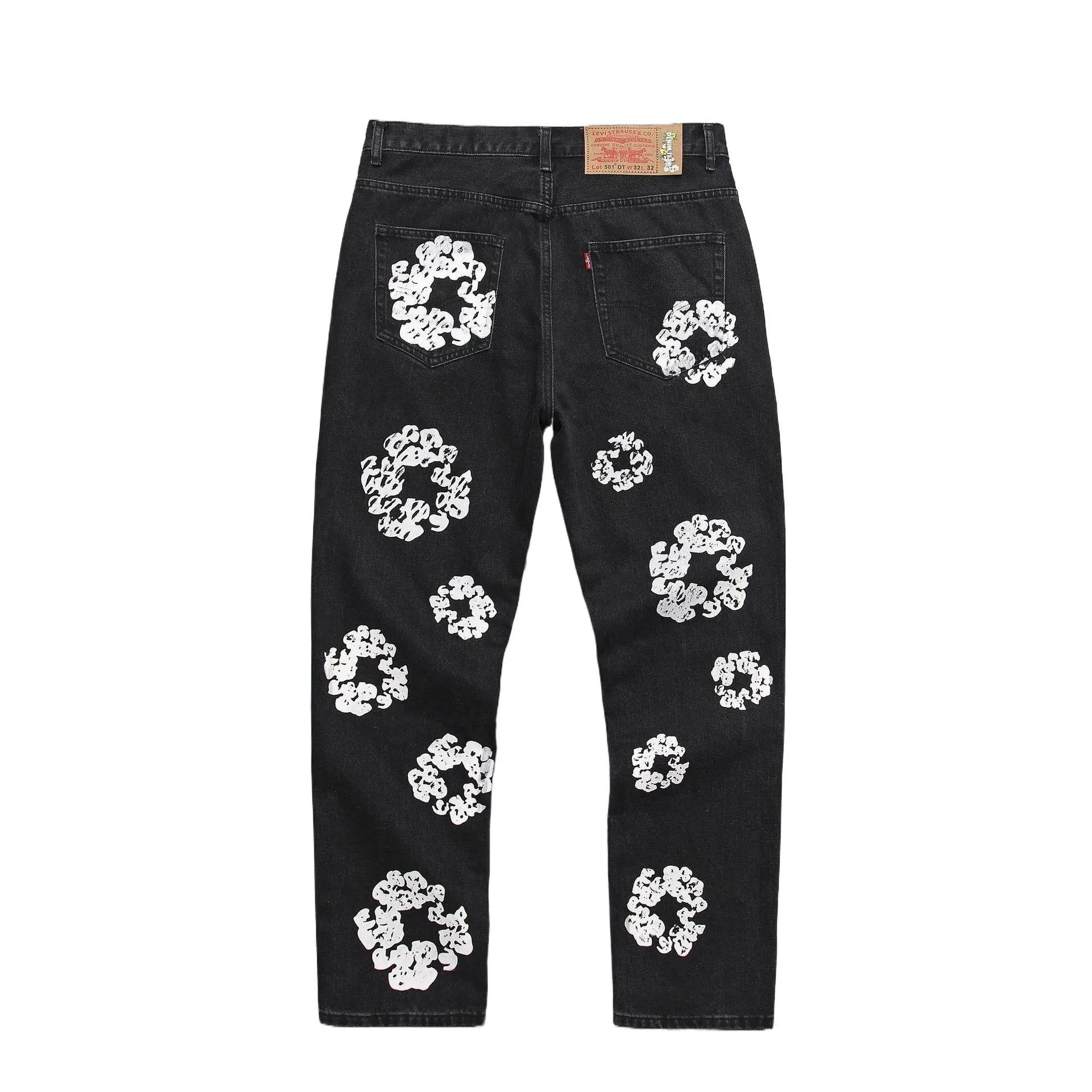 Levi's Jeans 501 White Floral Wreath Print image 3